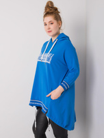 Ciemnoniebieska bluza z kapturem i aplikacją Belina