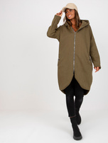 Hurt Khaki dresowa rozpinana bluza basic z kieszeniami Tina RUE PARIS 
