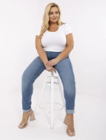 Biały damski t-shirt plus size basic RUE PARIS 