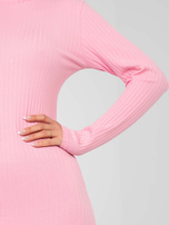 Pastelowa różowa damska sukienka basic z bawełny RUE PARIS