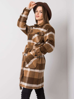 Brązowy płaszcz w kratę Margo