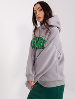 Hurtownia Szara bluza z kapturem z bawełny