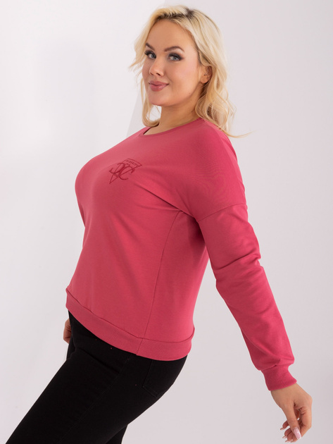 Hurt Ciemnokoralowa bluzka plus size ze ściągaczami