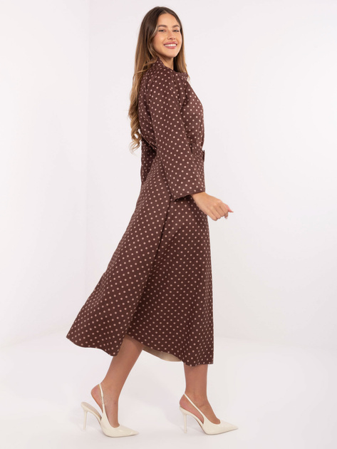 Brązowo-beżowa zamszowa spódnica z nadrukiem