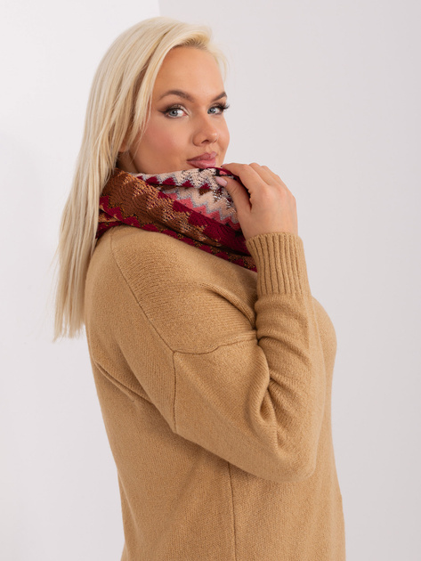 Hurt Bordowy komin z błyszczącą nicią