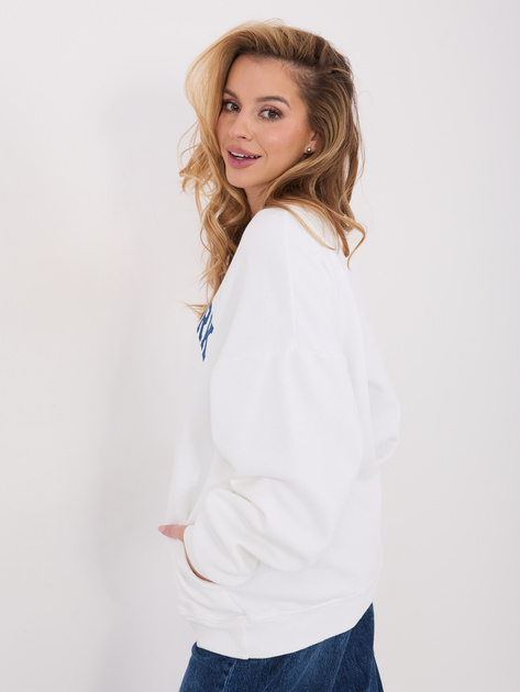 Ecru ocieplana bluza bez kaptura