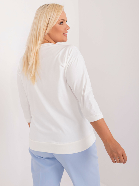 Hurt Ecru casualowa bluzka plus size z rozcięciami