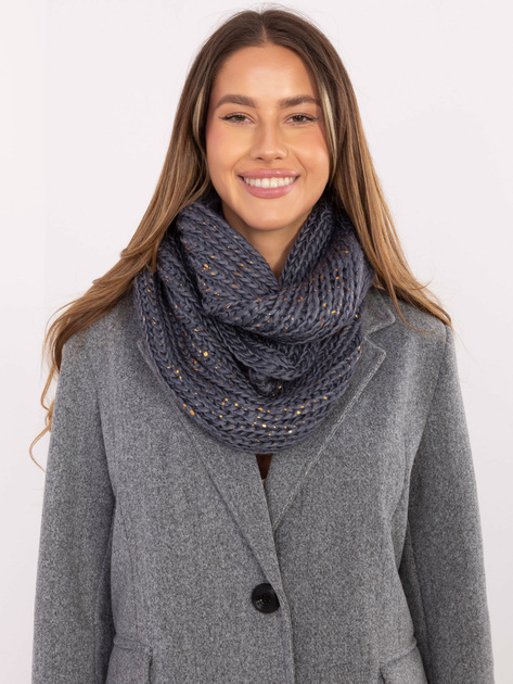 Ciemnoszary zimowy komin damski