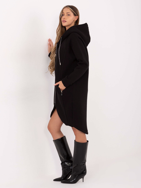 Czarna asymetryczna bluza z suwakiem