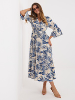 Niebieska rozkloszowana sukienka na lato