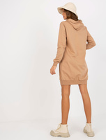 Hurtownia Camelowa dresowa sukienka basic z bawełny