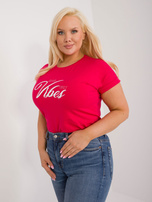 Hurt Czerwony damski t-shirt plus size z dżetami