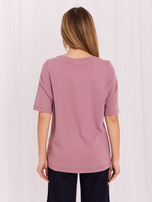 Schmutzig-rosa Damen T-Shirt Basic aus Baumwolle RUE PARIS.