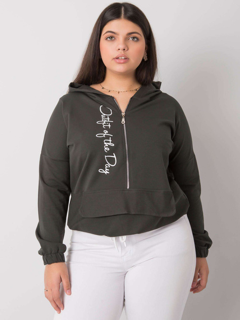 Ciemna khaki rozpinana bluza plus size Kaylee