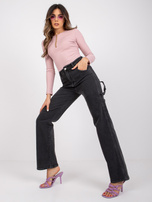 Czarne jeansy damskie z wysokim stanem Jessa