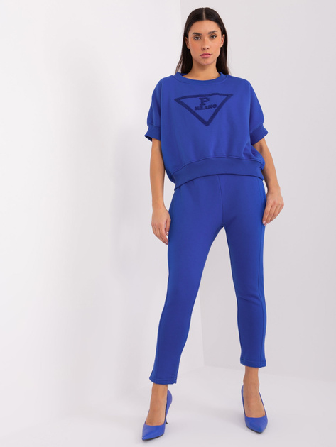 Hurtownia Kobaltowy dwuczęściowy komplet dresowy