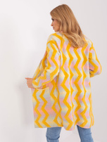 Hurtownia Żółty kardigan w geometryczne wzory 