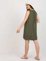 Khaki viscose dress for summer OCH BELLA wholesale.