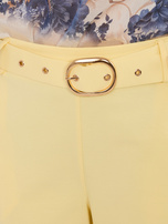 Jasnożółte garniturowe spodnie z wysokim stanem RUE PARIS 