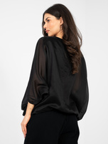 Czarna luźna bluzka z rękawem 3/4