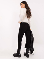 Czarne damskie jeansy skinny z wysokim stanem