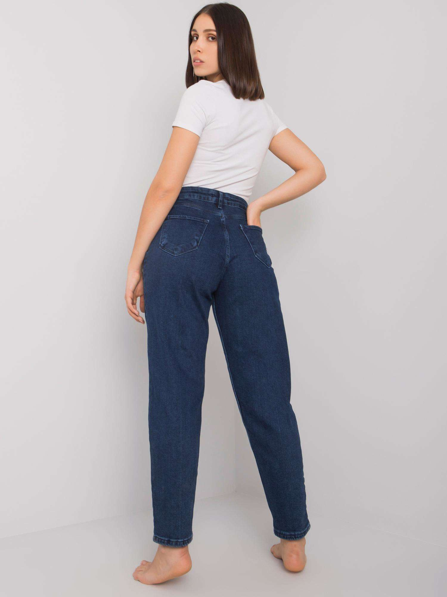Niebieskie proste jeansy plus size Johana