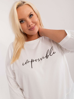 Hurt Ecru casualowa bluzka plus size z aplikacją 