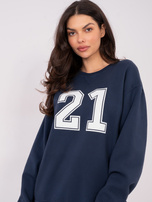 Granatowa damska bluza oversize z ociepleniem