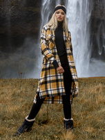 Żółto-czarna długa luźna koszula Orina 