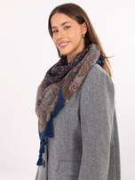 Ciemnoniebieska damska chusta z nadrukiem 