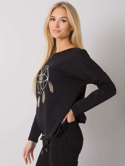 Czarna bluzka z nadrukiem Jackson RUE PARIS