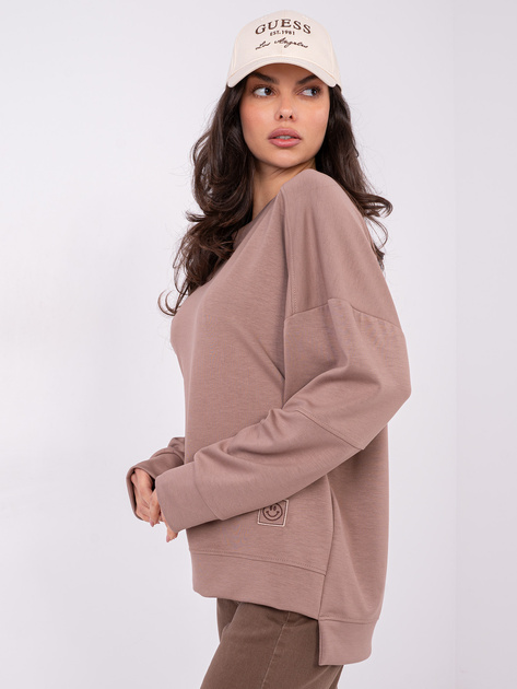 Ciemnobeżowa bluza z dłuższym tyłem RUE PARIS