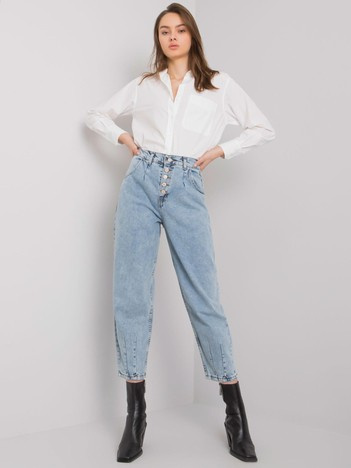 Blaue Damen Mom Jeans Varenna.