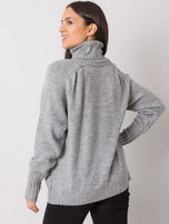 Szary sweter damski z golfem Tiyarna RUE PARIS