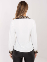 Ecru rozpinana koszula z koronką 