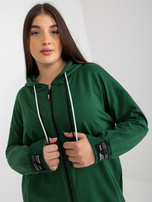 Hurt Ciemnozielona rozpinana bluza plus size z kapturem