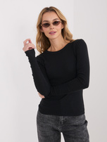 Czarna dopasowana bluzka basic z bawełny