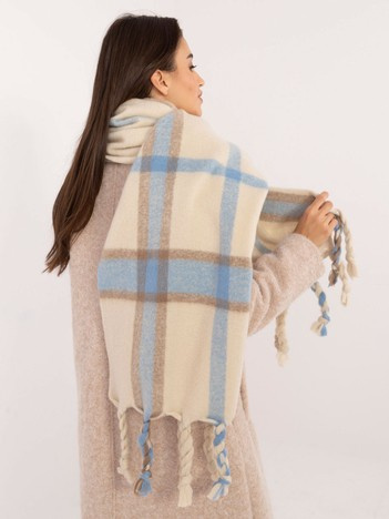 Online-Großhandel Jasnobeige warmer Schal mit Karomuster.