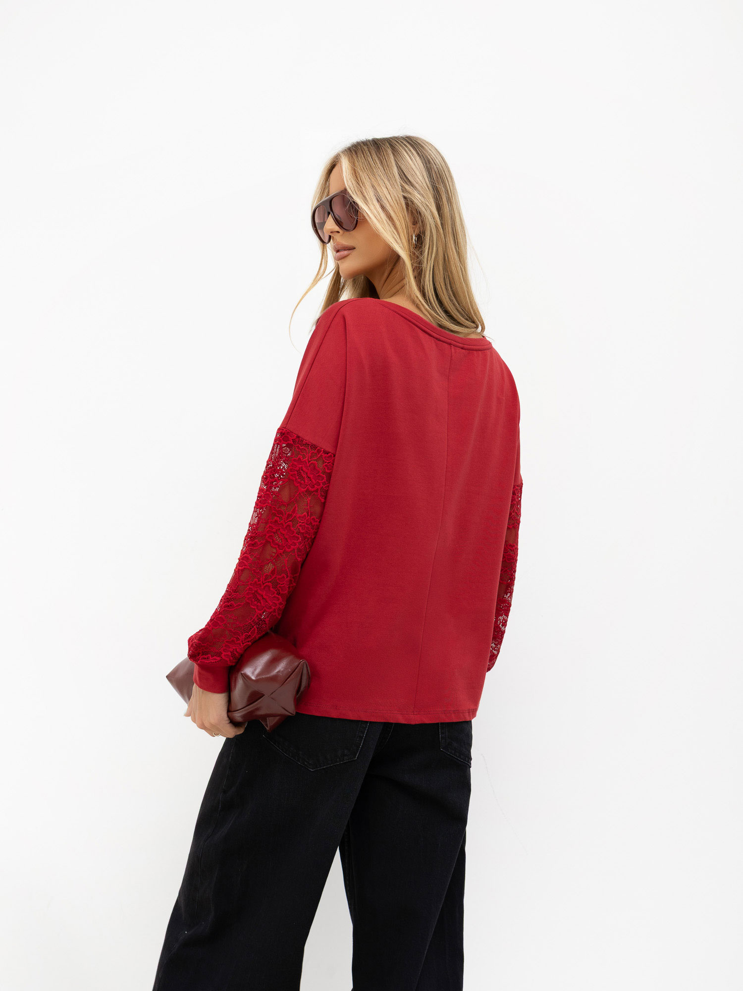 Bordo blúzka s čipkou Shantelle RUE PARIS.