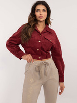 Hurt Beżowe połyskujące spodnie materiałowe z kieszeniami