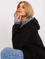 Hurt Czarna dresowa bluza rozpinana z kapturem