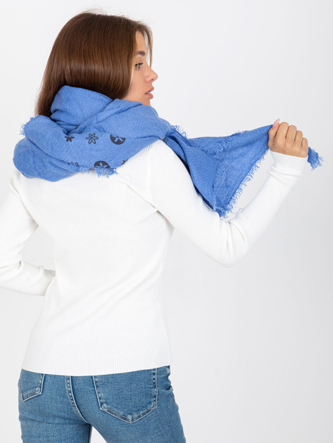 Hurtownia Niebieski damski szal z nadrukiem