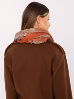 Jasnobrązowa damska chusta z nadrukiem 