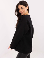 Czarna bluza z nadrukiem buldoga francuskiego