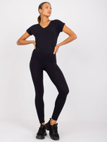 Granatowe damskie legginsy bawełniane Brigitte