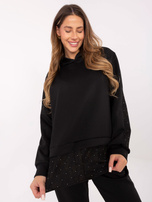 Czarny dwuczęściowy komplet z koronką 