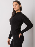 Czarny sweter z ozdobnymi rękawami Salamanca RUE PARIS