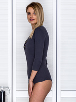 Ciemnoszare body ze sznurowaniem