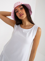 Hurt Biała mini sukienka basic bez rękawów z falbaną