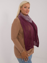 Hurt Jasnofioletowo-śliwkowy szal damski ombre z bawełnianej dzianiny